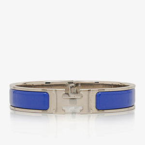 Hermes Blue Enamel Clic Clac H Bracelet