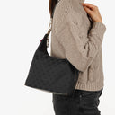 Gucci Black GG Canvas Shoulder Hobo Bag
