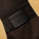 Gucci Bamboo Top Handle Beige Canvas Brown Lerahter Hobo Bag