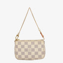 Louis Vuitton Mini Pochette Accessoires Damier Azur Clutch Handbag