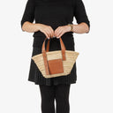 Loewe Neutral/Brown Raffia Basket Bag