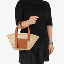 Loewe Neutral/Brown Raffia Basket Bag