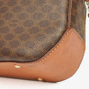 Celine Vintage Macadam Triomphe Brown Crossbody Bag