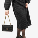 Sac à rabat unique vintage Chanel Medium Classic en agneau matelassé et jersey avec ferrures plaquées or 24K
