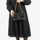 Sac à rabat unique vintage Chanel Medium Classic en agneau matelassé et jersey avec ferrures plaquées or 24K
