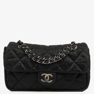 Chanel Black Coated Canvas Le Marais Flap Bag