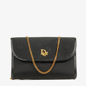 Dior Canvas Chain Black Shoulder Bag