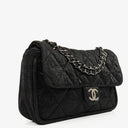 Chanel Black Coated Canvas Le Marais Flap Bag
