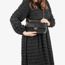 Sac à rabat unique vintage Chanel Medium Classic en agneau matelassé et jersey avec ferrures plaquées or 24K