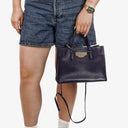 Balenciaga Mini Papier A4 Calfskin Leather Navy Blue Tote Bag