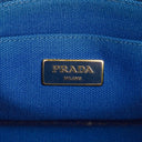 Prada Cobalto Canapa Logo Tote Bag