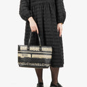 Sac Le Train Chanel en toile enduite noire