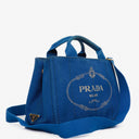 Prada Cobalto Canapa Logo Tote Bag
