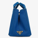 Prada Cobalto Canapa Logo Tote Bag