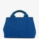 Prada Cobalto Canapa Logo Tote Bag