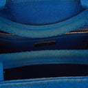 Prada Cobalto Canapa Logo Tote Bag