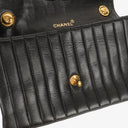 Chanel Vertical Quilted Black Leather Single Flap Bag With 24K Gold-Plated Hardware