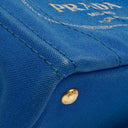 Prada Cobalto Canapa Logo Tote Bag