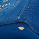 Prada Cobalto Canapa Logo Tote Bag
