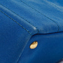 Prada Cobalto Canapa Logo Tote Bag