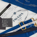 Prada Cobalto Canapa Logo Tote Bag