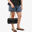 Chanel Black Coated Canvas Le Marais Flap Bag