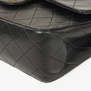 Chanel Vintage Classic Medium Double Flap Bag in Quilted Black Lambskin with 24-karat Gold-Plated Hardware