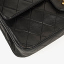Chanel Vintage Classic Medium Double Flap Bag in Quilted Black Lambskin with 24-karat Gold-Plated Hardware
