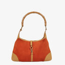 Gucci Jackie Bamboo Handle Suede Shoulder Bag