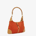 Gucci Jackie Bamboo Handle Suede Shoulder Bag