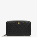 Chanel Black Caviar Quilted Classic Long Zipped Wallet