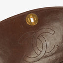 Chanel Half-Moon Flap Bag Brown Quilted Lambskin 24K Gold-Plated Hardware
