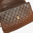 Chanel Half-Moon Flap Bag Brown Quilted Lambskin 24K Gold-Plated Hardware