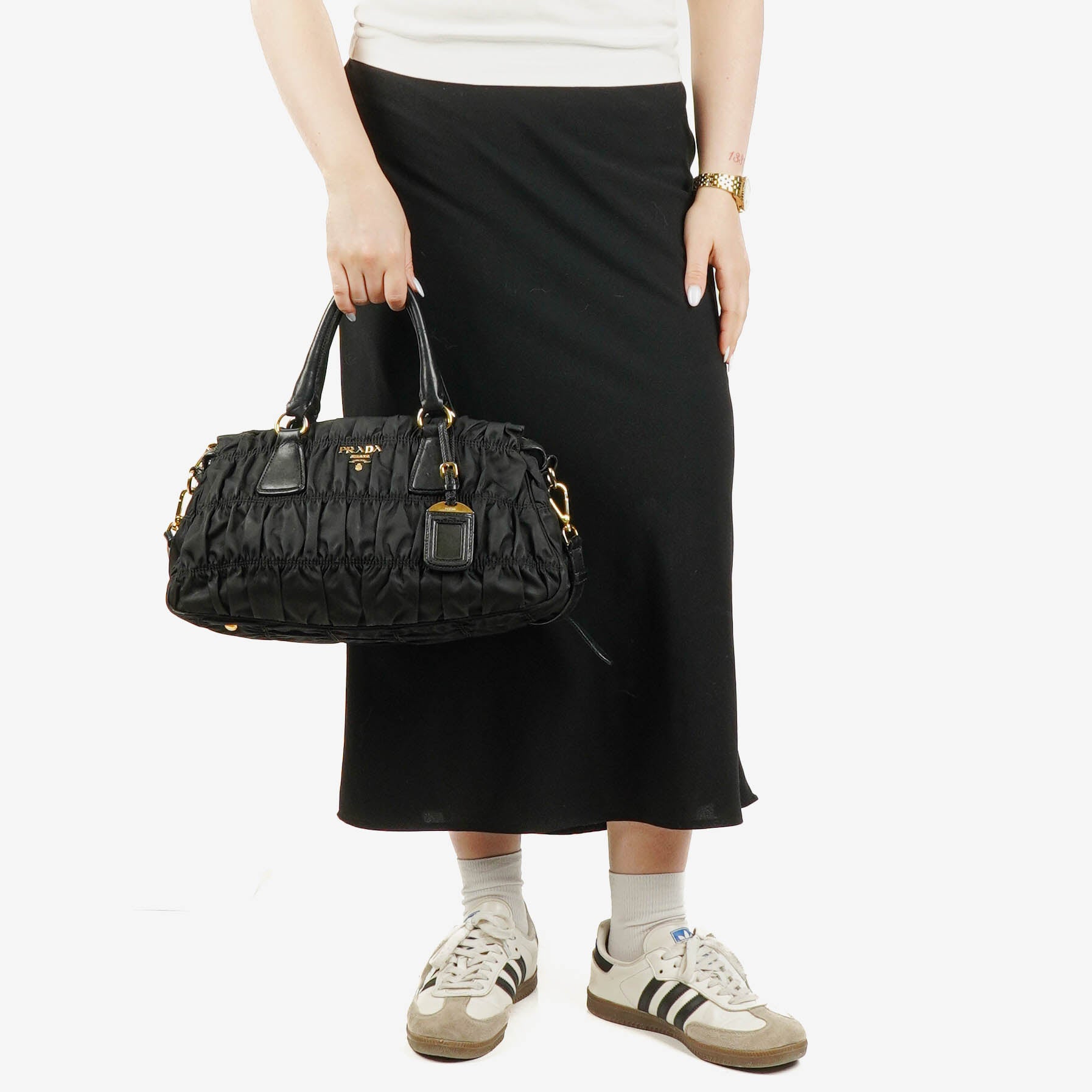 Prada Black Tessuto Gaufre Nylon Bag