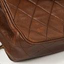 Chanel Half-Moon Flap Bag Brown Quilted Lambskin 24K Gold-Plated Hardware