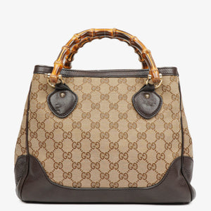 Gucci Bamboo Shopper Monogram Brown Diana Small Tote Bag