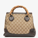 Gucci Bamboo Shopper Monogram Brown Diana Small Tote Bag