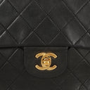 Chanel Vintage Classic Medium Double Flap Bag in Quilted Black Lambskin with 24-karat Gold-Plated Hardware