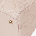 Christian Dior Medium Lady Dior Powder Pink Cannage Quilted Leather Bag