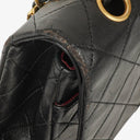 Chanel Vintage Classic Medium Double Flap Bag in Quilted Black Lambskin with 24-karat Gold-Plated Hardware