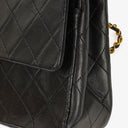 Chanel Vintage Classic Medium Double Flap Bag in Quilted Black Lambskin with 24-karat Gold-Plated Hardware