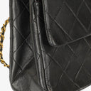 Chanel Vintage Classic Medium Double Flap Bag in Quilted Black Lambskin with 24-karat Gold-Plated Hardware