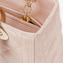 Christian Dior Medium Lady Dior Powder Pink Cannage Quilted Leather Bag