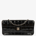 Chanel East West Black Patent Leather Chocolate Bar Flap Bag