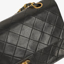 Chanel Vintage Classic Medium Double Flap Bag in Quilted Black Lambskin with 24-karat Gold-Plated Hardware