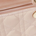 Christian Dior Medium Lady Dior Powder Pink Cannage Quilted Leather Bag