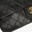 Chanel Vintage Classic Medium Double Flap Bag in Quilted Black Lambskin with 24-karat Gold-Plated Hardware