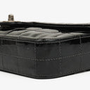 Chanel East West Black Patent Leather Chocolate Bar Flap Bag