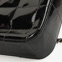 Chanel East West Black Patent Leather Chocolate Bar Flap Bag