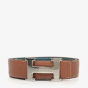 Hermes 30mm Leather Reversible Brown/Blue H Belt Size 80